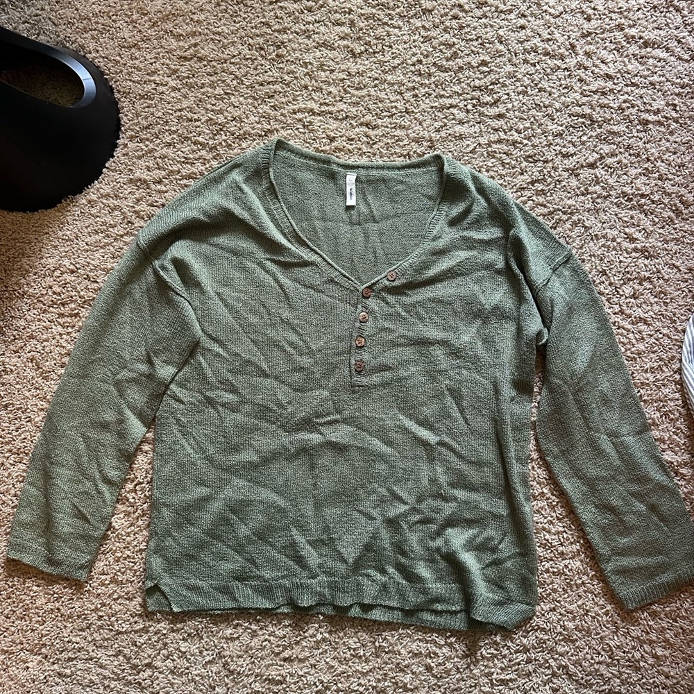 Wishlist Green Fitted 3/4 Sleeve Blouse